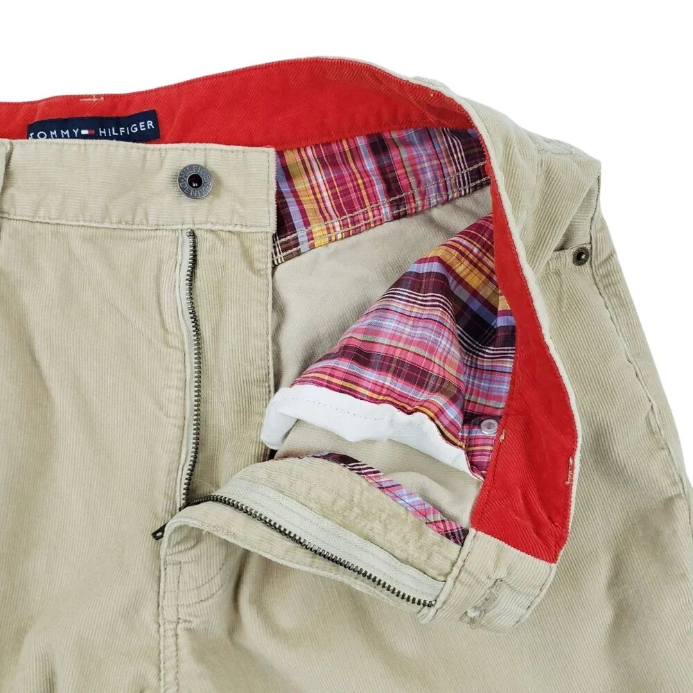 Tommy Hilfiger Corduroy Pants Men's 34x32 Straight Leg Beige Outdoor Casual NWOT